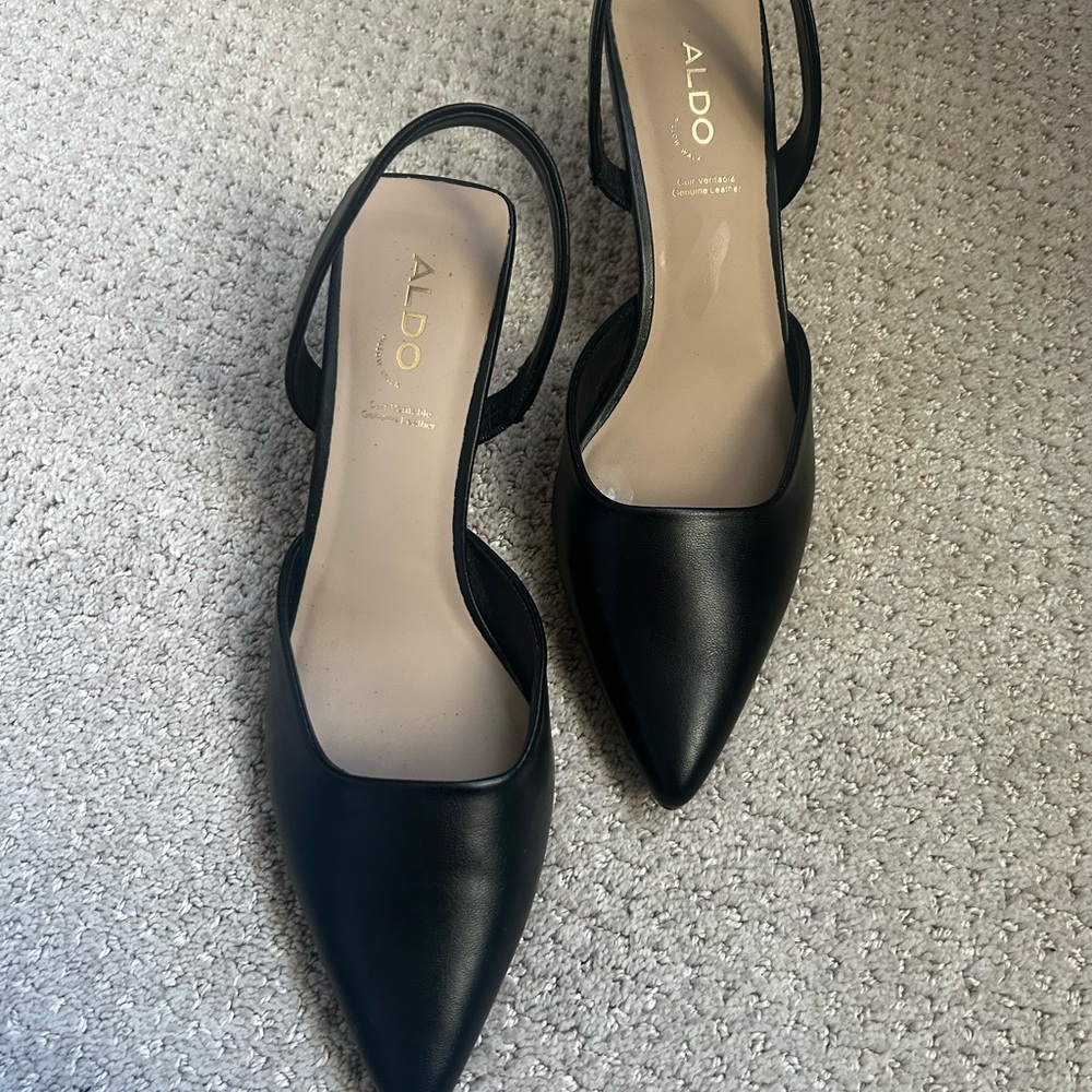 Leather Pointed Toe Heels